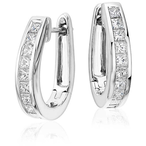 Jewelry - Oval Hoop Earrings Made with Swarovski Crystals